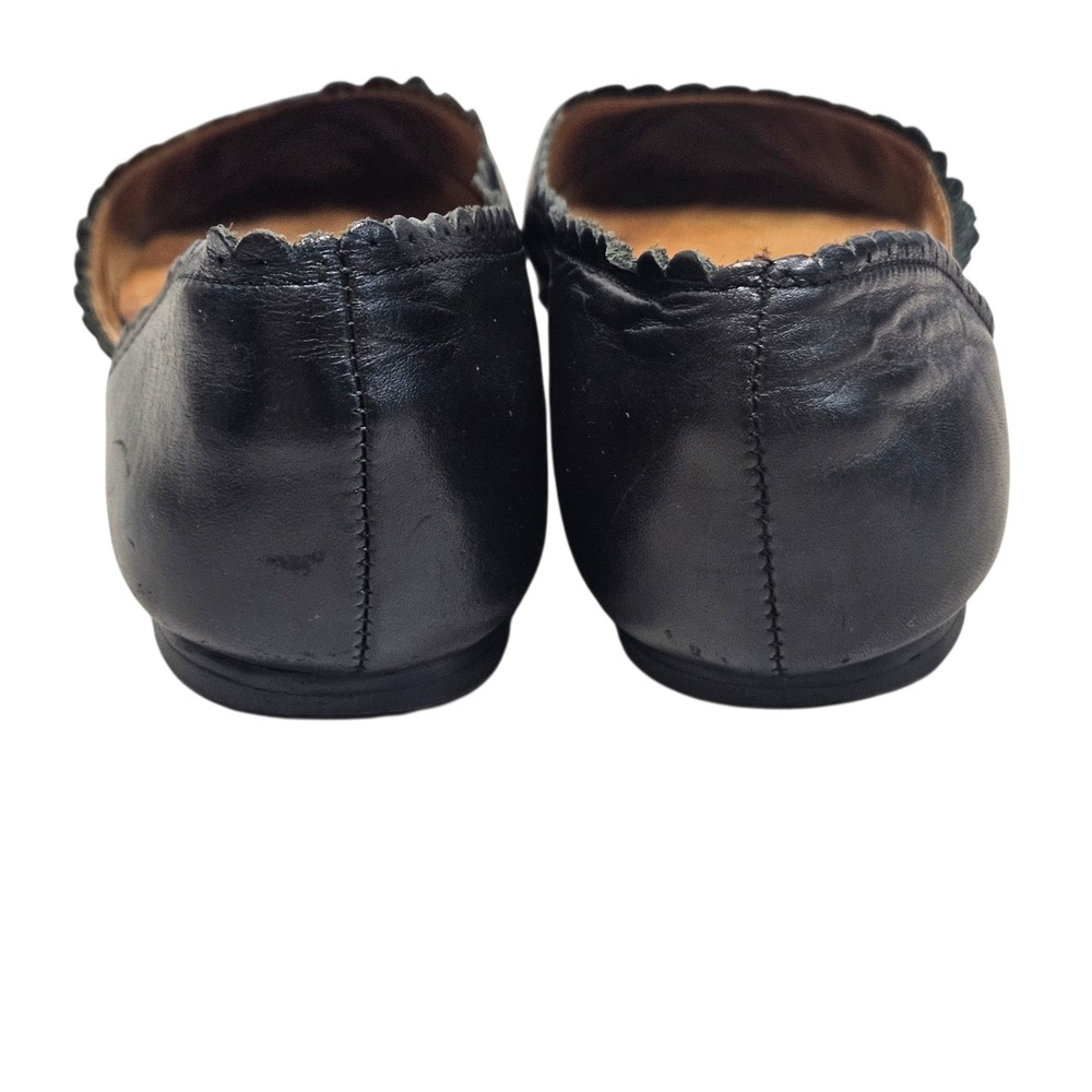 Jack Rogers Flats Womens 8 Black Leather Scalloped Pointed Toe d'Orsay Classic - Picture 7 of 14